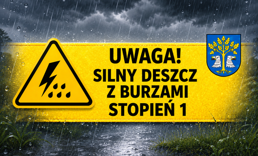 Zdjęcie do Ostrzeżenie! Silny deszcz z burzami!
