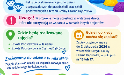 Rekrutacja na zajęcia integracji sensorycznej!