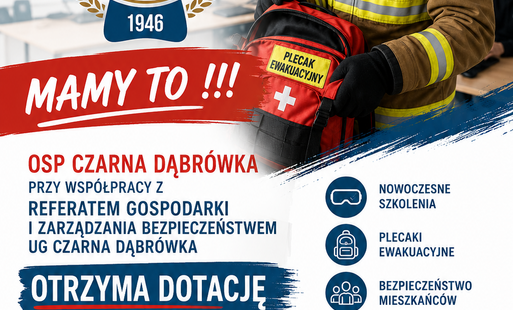 OSP Czarna Dąbrówka z dofinansowaniem na nowoczesne szkolenia VR dla mieszkańców